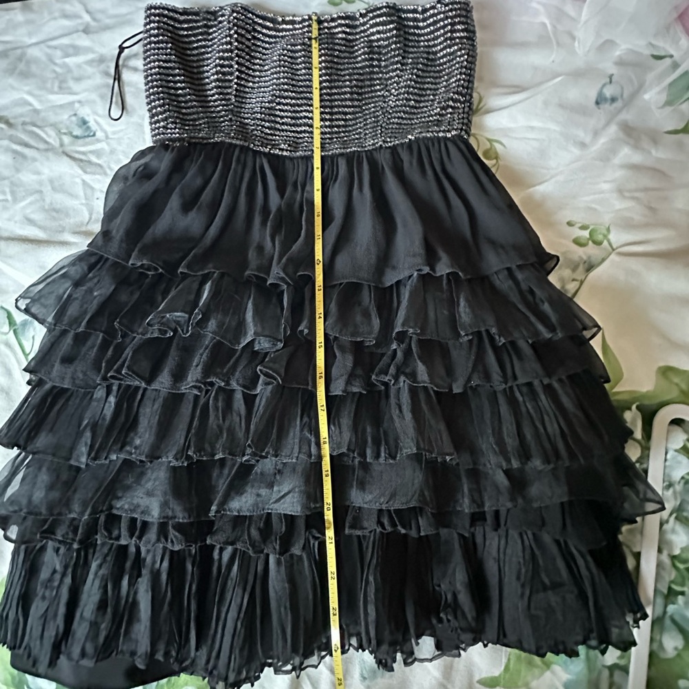 Alice + Olivia Black Strapless Ruffle Dress XS - Picture 6 of 7